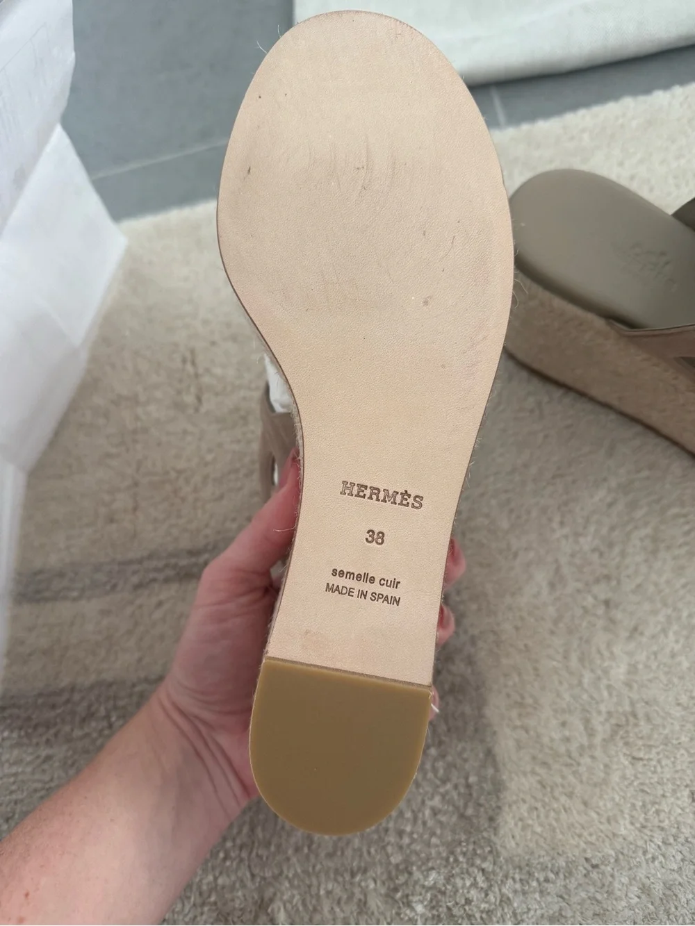 Never worn Hermes Ithea Espadrilla Wedge
